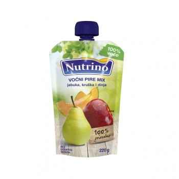 NUTRINO FRUIT PUREE MIX APPLES, PEARS AND MELONS 220G
