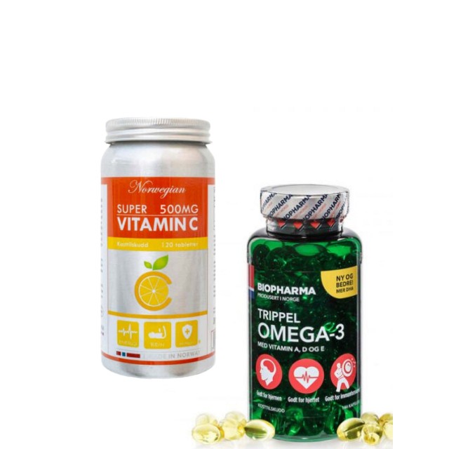 IMUNO SET AKCIJA Omega-3 kapsule + vitamin C
