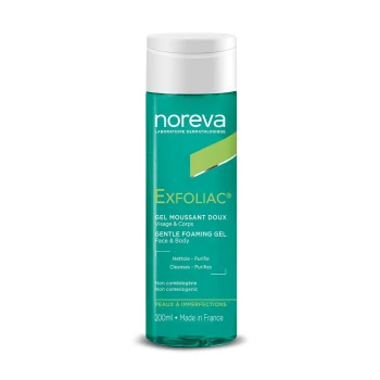NOREVA EXFOLIAC REINIGUNGSGEL – SANFTE REINIGUNG FÜR EMPFINDLICHE UND ZU UNREINHEITEN NEIGENDE HAUT 200 ML
