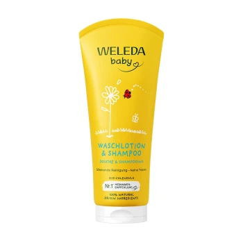Weleda Baby Calendula Shampoo and Body Wash (200 ml) – Gentle, tear-free bathing without drying