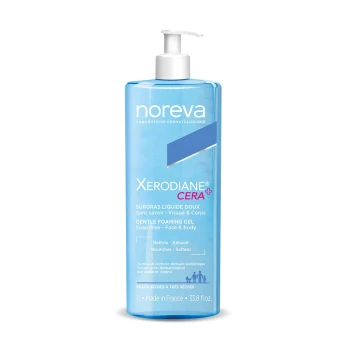 Noreva Xerodiane CERA+ Gentle Foaming Face & Body Gel 1000 ml – for Dry and Sensitive Skin