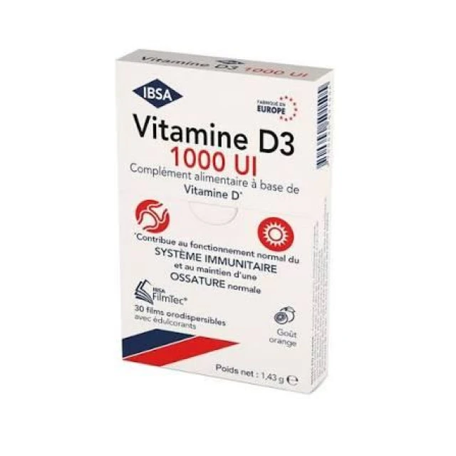 Filmtec® Vitamin D 1000 Iu Ibsa – Vitamin D3 Orodispersible Films, 30 Films