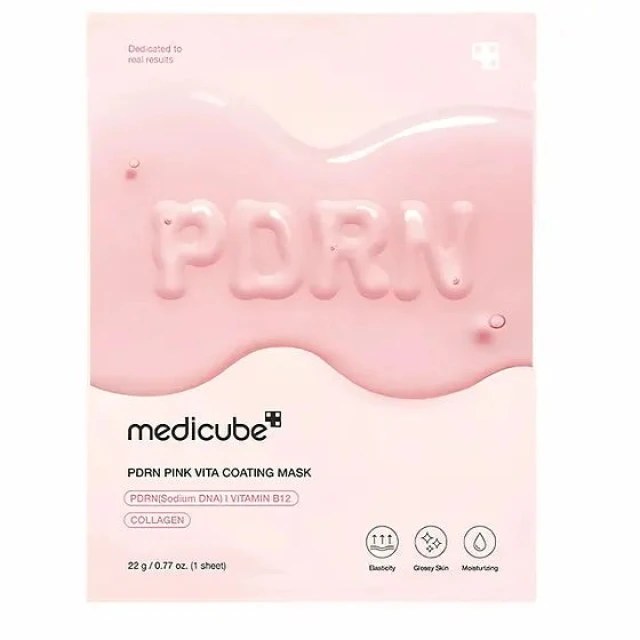 Medicube PDRN Pink Vita Coating Mask 1 Pc – Sheet Mask For Tired, Dull Skin