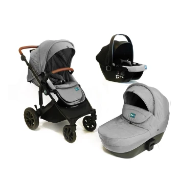 Puerri Diamond 3-in-1 Kinderwagen-Set – grau