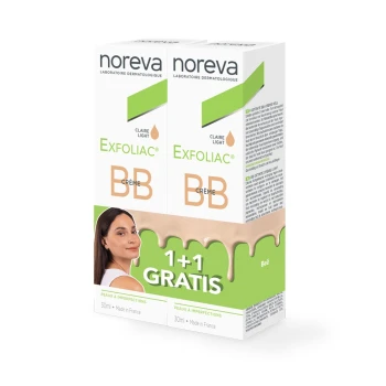 Noreva Exfoliac BB Creme CLAIR 1+1 GRATIS 2 × 30 ml – Getönte Pflege für fettige und zu Unreinheiten neigende Haut