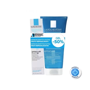 LA ROCHE-POSAY EFFACLAR DUO+M TROSTRUKA KOREKTIVNA NEGA PROTIV NEPRAVILNOSTI MASNE KOŽE I ZAČEPLJENIH PORA, 40 ML + LA ROCHE-POSAY EFFACLAR PENUŠAVI GEL ZA ČIŠĆENJE MASNE, OSETLJIVE KOŽE SKLONE AKNAMA, 200 ML LA ROCHE-POSAY EFFACLAR DUO+M TROSTRUKA KOREKTIVNA NEGA PROTIV NEPRAVILNOSTI MASNE KOŽE I ZAČEPLJENIH PORA, 40 ML + LA ROCHE-POSAY EFFACLAR PENUŠAVI GEL ZA ČIŠĆENJE MASNE, OSETLJIVE KOŽE SKLONE AKNAMA, 200 ML