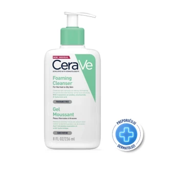  CERAVE PENUŠAVI GEL ZA ČIŠĆENJE ZA NORMALNU DO MASNU KOŽU, 236 ML