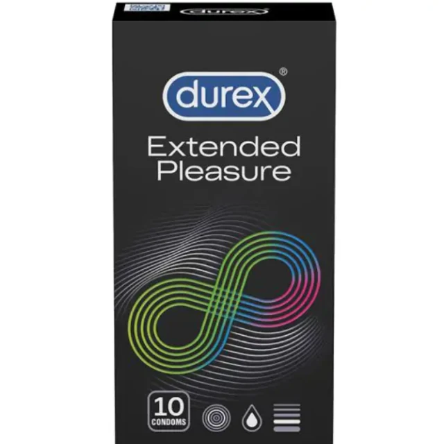 Durex Extended Pleasure Kondome 10 Stück – Mit Verzögerungsgleitmittel Für Länger Anhaltendes Vergnügen