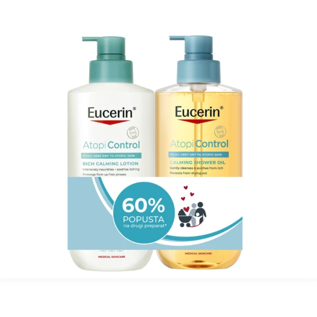 Eucerin Box Atopicontrol Losion Za Telo 400 Ml + Ulje Za Kupanje 400 Ml – Kompletna Nega Suve I Atopične Kože