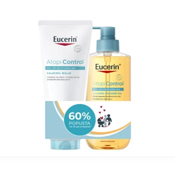Eucerin BOX AtopiControl Balzam 400 ml + Ulje za kupanje 400 ml – kompletna nega atopične kože