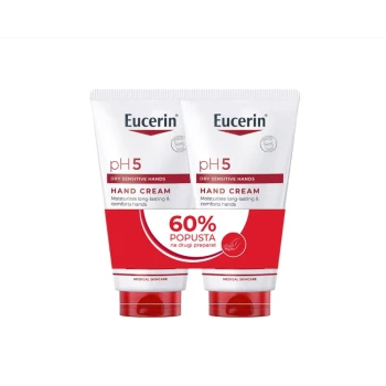 Eucerin BOX pH5 Hand Cream 75 ml + 75 ml – Twin Pack for Dry and Sensitive Hands